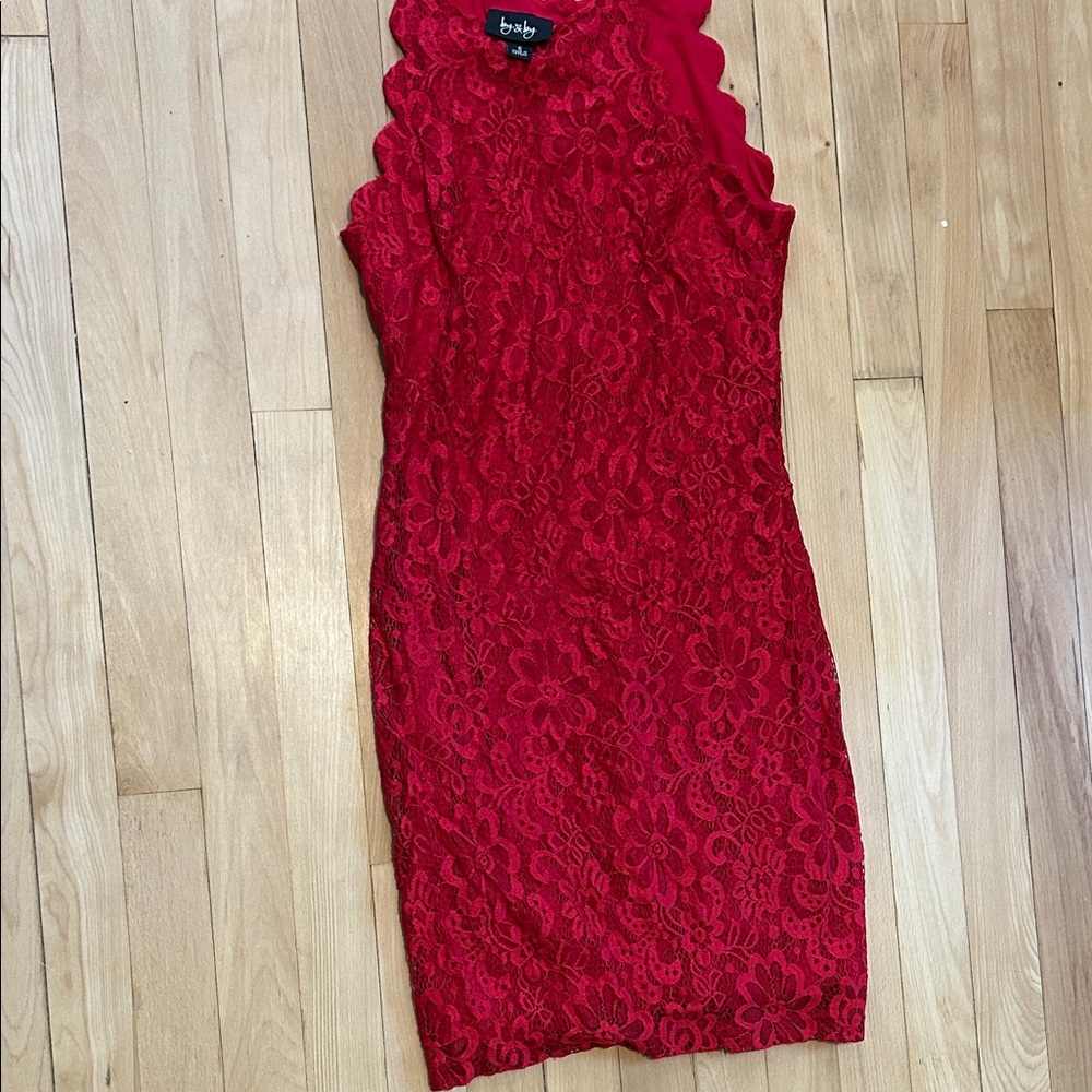 by & by Halter Lace Dress